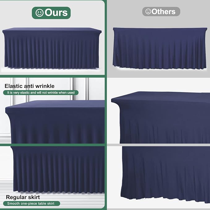 BDDC One-Piece Spandex Table Cloth Skirt for 6FT Rectangle Tables - Image 4