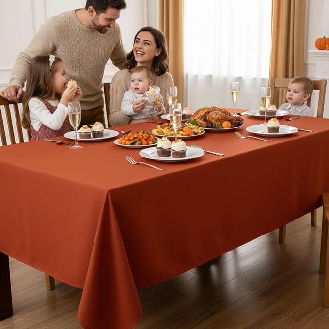 Fitable 6 Pack Rust Tablecloths 70x108 Inch for 6 Foot Rectangle Tables - Image 3
