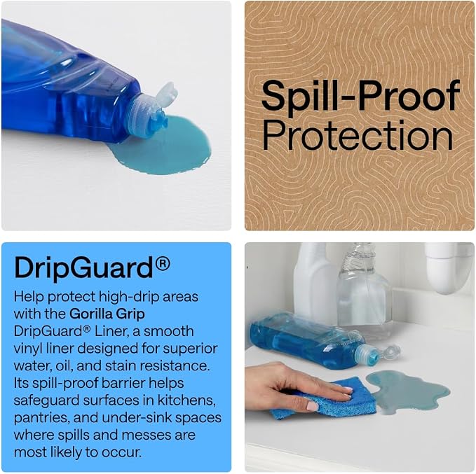 GORILLA GRIP Shelf Liner, Kitchen Drawer Protector, 12x240 White - Image 3