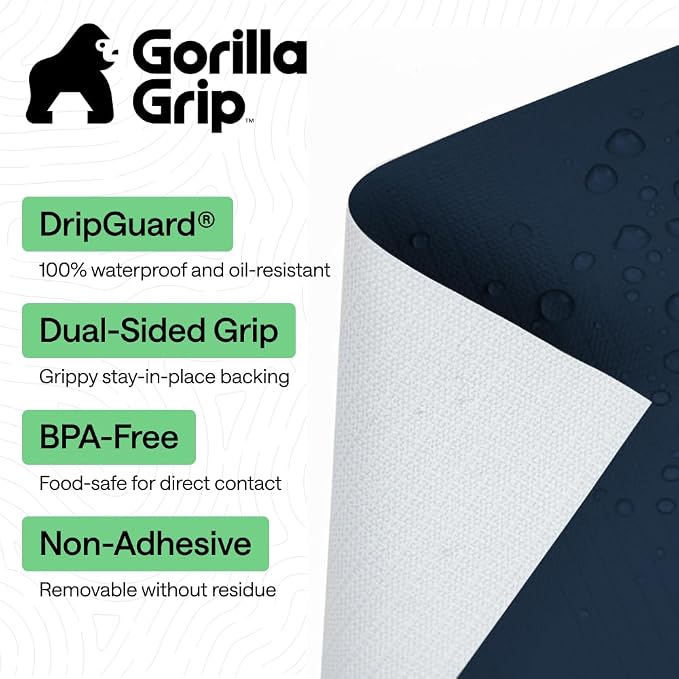 GORILLA GRIP Shelf Liner, Kitchen Drawer Protector, 17.5x240 Navy - Image 2