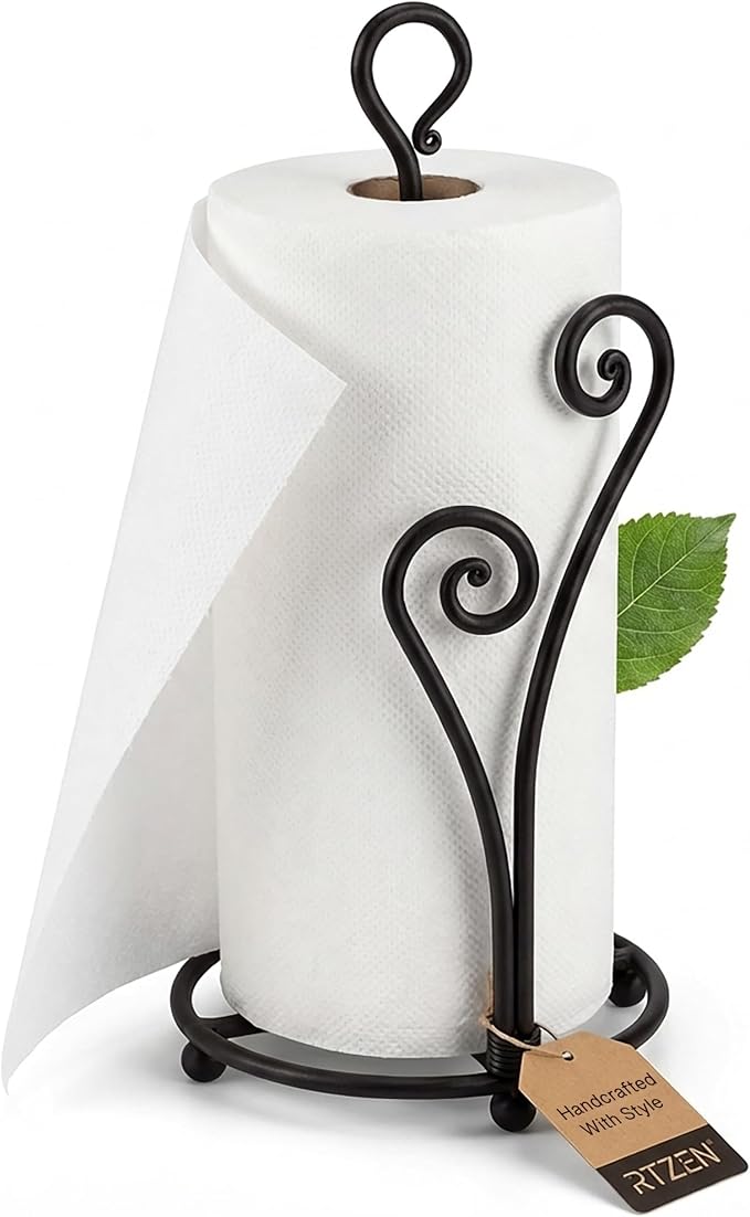 RTZEN Matte Black Paper Towel Holder Non-Slip Base Countertop by RTZEN