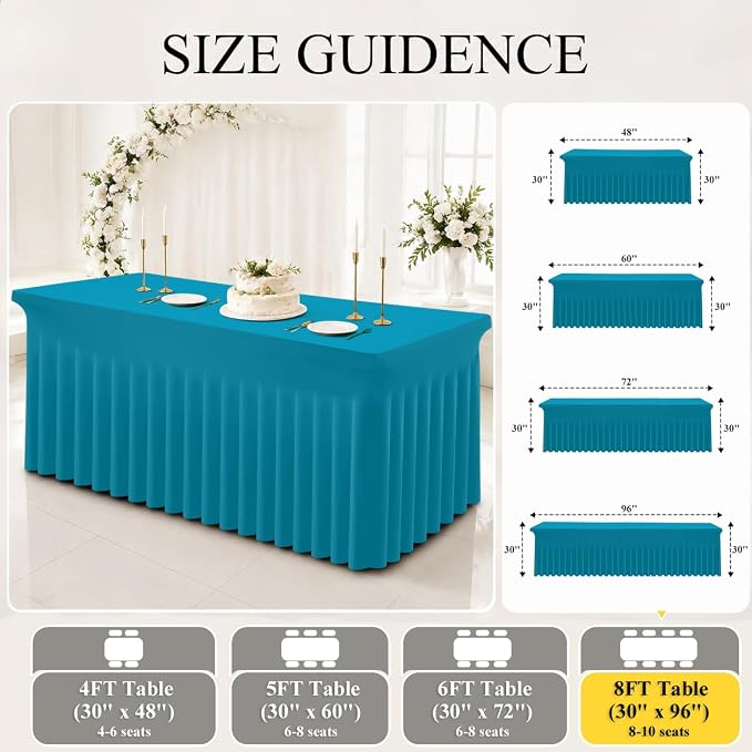 Moosfor 2 Pack Spandex Fitted Rectangle Tablecloth, Elastic Table Skirt - Image 6