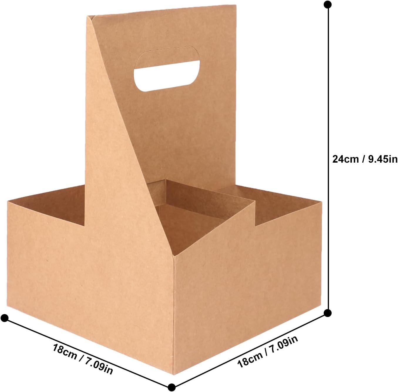 50 Pack 4 Cup Drink Carrier, to Go Coffee Cup Holder with Handle for Delivery Service, The Finest Versatile, Foldable, Drink Carrier with Sturdy Handle for Hot and Cold Drinks by IHDYPPEW