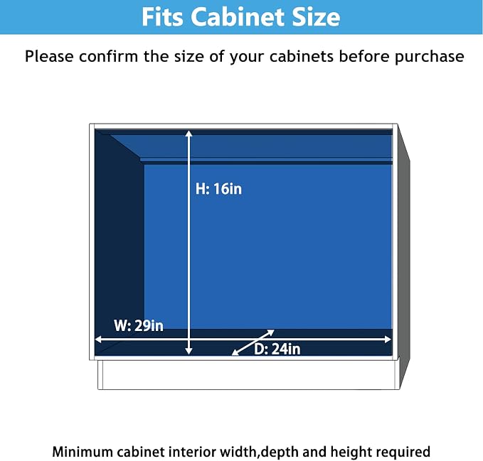 LOVMOR Individual Pull Out Cabinet Organizer, 2 Tier Slide Out Cabinet Drawers, Pots and Pans Organizer and Storage Pantry Shelf for Kitchen (28½" W x 21½" D) - Image 4