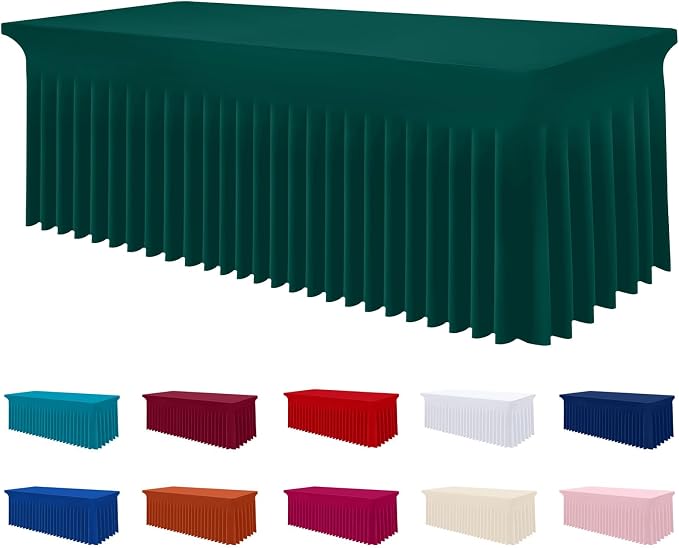 Smiry Spandex Elastic Fitted Table Cloth Skirt for 4FT Rectangle Table by Smiry