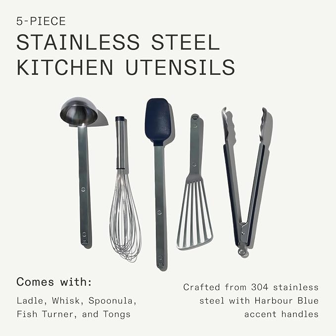 Made In Cookware - Stainless Steel Kitchen Utensil 5-Piece Set - Ladle, Tongs, Whisk, Spoonula, Fish Turner - Image 5