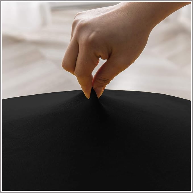 Velvet Plush XL Dining Chair Covers, Stretch Chair Slipcover, Spandex High Chairs Protector Covers Seat Slipcover with Elastic Band for Dining Room,Wedding, Ceremony, Banquet (Black, Set of 6) - Image 3