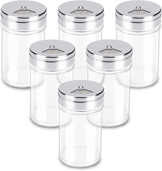 Segarty Spice Jars, 6 Pack 3 oz Spice Bottles with Shaker Lids, Glass Empty Storage Containers with Adjustable Stainless Steel Flow Top for Your Regularly Used Spices
