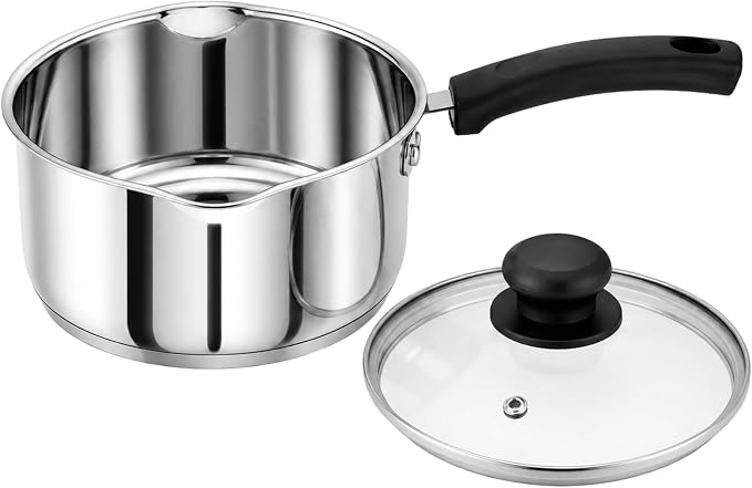 Penguin Home Professional Induction-Safe Saucepan with Lid, Stainless Steel, 16 cm, 1.5 L by Penguin+Home