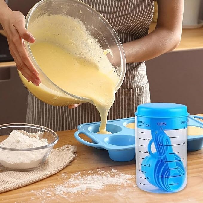 7 Piece Kitchen Measuring Tool, Plastic Measuring Cup Measuring Spoon with Scale Scale Set Plastic Measuring Cup Set Kitchen Tool, Nesting Measuring Cups Measuring Cups, for Cooking (30PCS PINK) - Image 3
