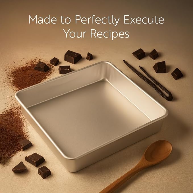 Restaurantware Square Cake Pan 12 Count 8 x 8 x 2 Inches Durable Aluminum Baking Dish Non-Stick Brownie Pan Even-Heating Silver - Image 7