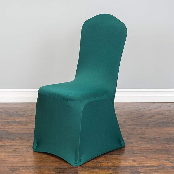 Linenlanding Set of 1/10/50Pcs Hotel Banquet Dining Spandex Stretch Chair Covers - Wedding Reception Banquet Party Restaurant, 17 Colors! (1, Hunter Green) by LTC+LINENS