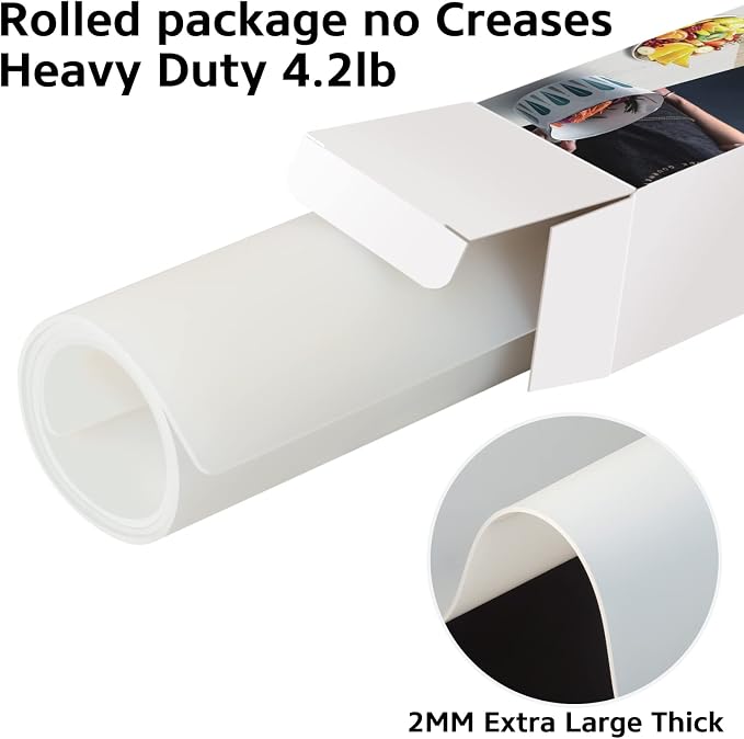Silicone Mat Heat Resistant Mats for Countertop, Multipurpose Large Silicone Mats for Crafts Kitchen Workbench Size 48x24 inches Thick 2mm,Rolled Package,Translucent - Image 3