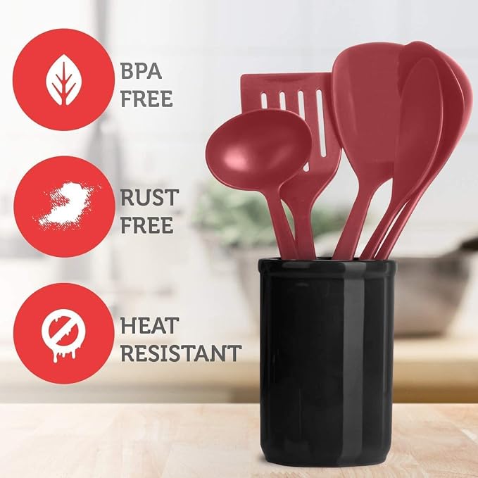 Eatex Nonstick Bakeware Sets with Baking Pans Set, 39 Piece Baking Set with Muffin Pan, Cake Pan & Cookie Sheets for Baking Nonstick Set, Steel Baking Sheets for Oven with Red Kitchen Utensils Set | Nonstick Bakeware Sets, Warp Resistant 450°F Oven Saf... - Image 8