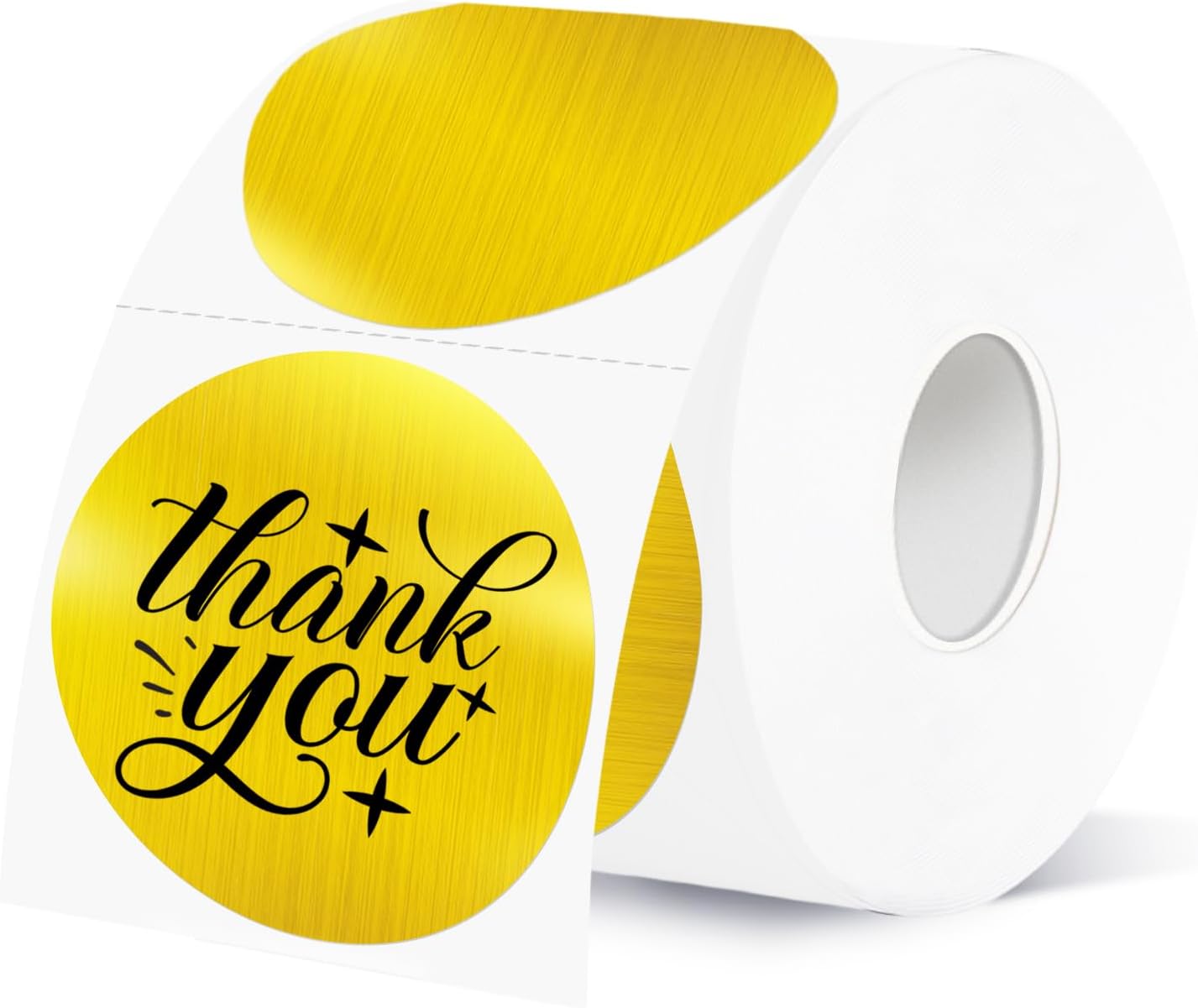 2''Holographic Thermal Label,Gold Round Self-Adhesive Direct Thermal Label,Thermal Stickers for DIY Logo Design,Name Tag (300/Roll