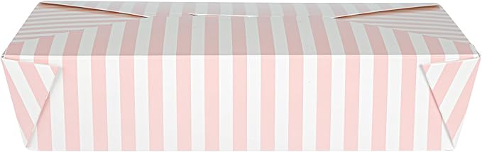 Restaurantware-Bio Tek 8.5 x 6.2 x 1.9 Inch Food Containers, 200 Durable Takeaway Boxes - Disposable, Striped, Pink And White Paper 49 Ounce Takeout Boxes, Rectangle, For Takeouts And Delivery - Image 15