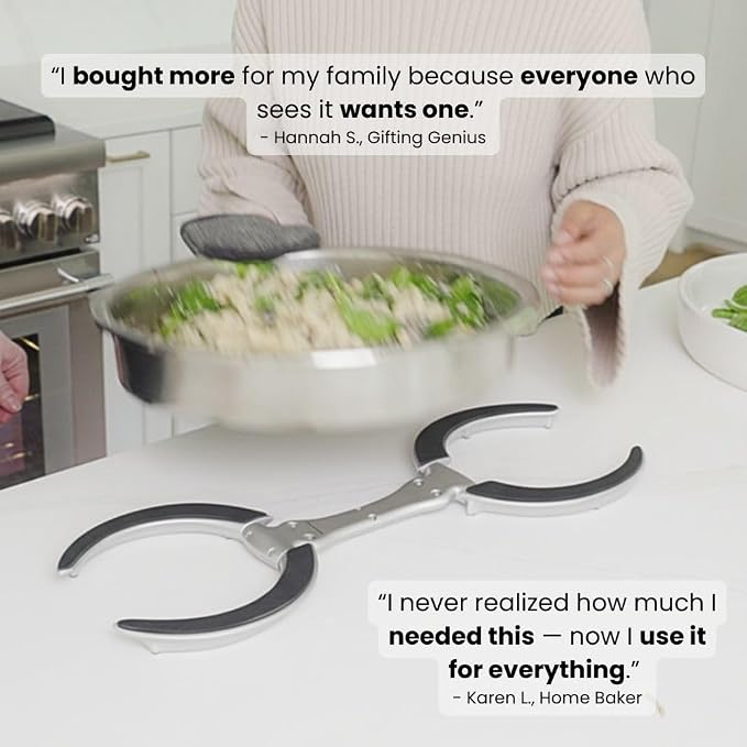 Trivae 4-in-1 Pot Lid Holder and Kitchen Trivet for Countertop – Durable Cast Aluminum Hot Pan Stand & Cake Display – Heat Resistant Silicone, Space Saving Foldable Design - Image 8