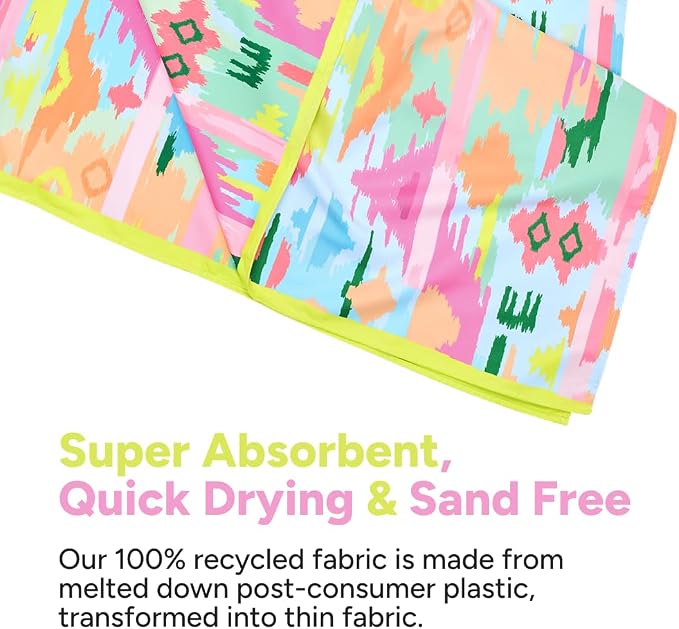 Dock & Bay Beach Towel - Quick Dry, Sand Free - Compact, Lightweight - 100% Recycled - Includes Bag - Ibiza Glow - Large (160x90cm, 63x35) - Image 3