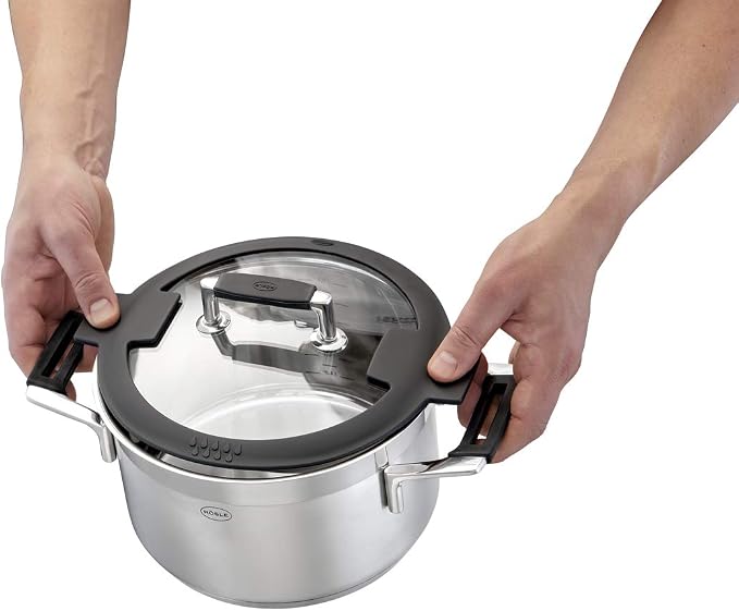 RÖSLE Silence Pro 4-Piece Cookware Set – Set of 3 Pots and 1 Saucepan 18/10 Stainless Steel – Internal Graduation, Suitable for Induction, Dishwasher Safe - Image 4