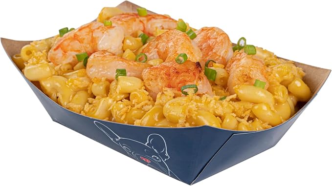 Restaurantware-Bio Tek 6 Ounce Boat Paper Boats, 400 Disposable #40 Food Trays - PE Lining, Durable, Black Paper Food Baskets, For Concession Stands, Picnics, or Fairs, Stackable - Image 9