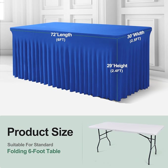 BDDC One-Piece Spandex Table Cloth Skirt for 6FT Rectangle Tables - Image 3