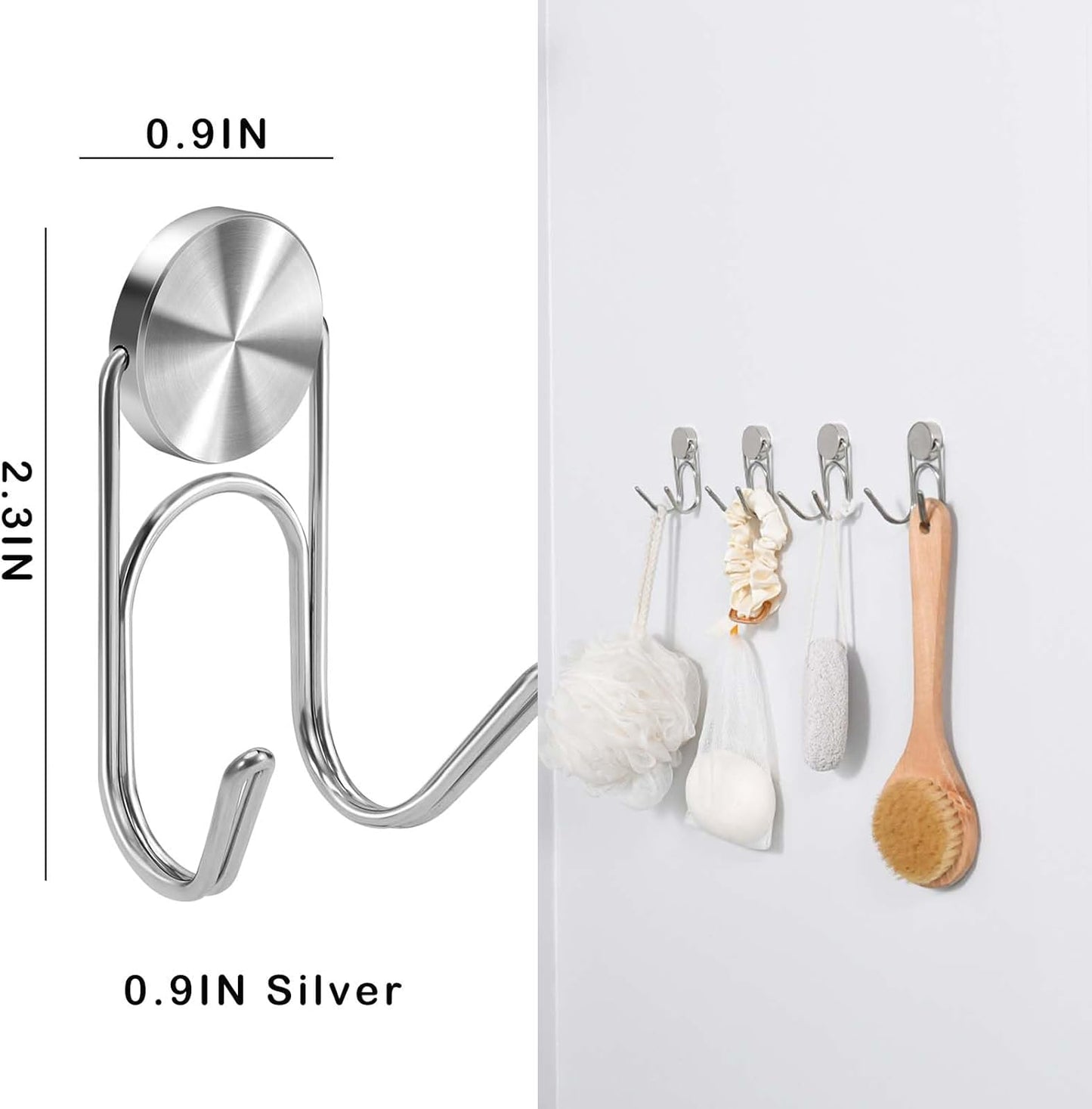 Magnetic Hooks Heavy Duty Magnetic Hooks,Magnets Hanging Hooks for Refrigerator Grill Toolbox Cabins Outdoor,Cruise Essentials Camper Accessories,8pack(Silver,0.9in-2 15Lbs)