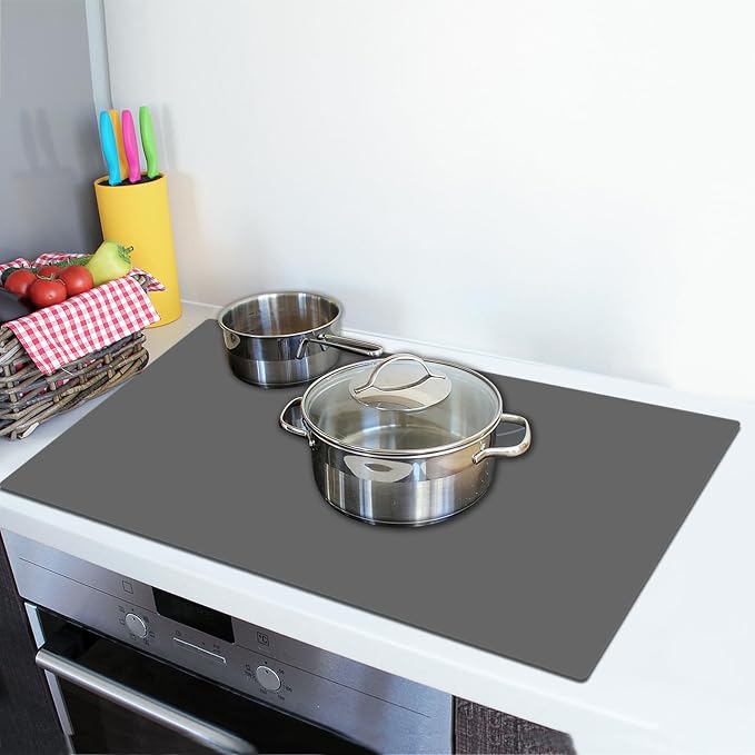2MM Thick Silicone Countertop Mat, 31.5"x 23.6" Silicone Mats for Kitchen Counter, Nonslip Heat Resistant Mat, Large Kitchen Counter Mats, Waterproof Countertop Protector, Dark Gray by WelcometoULTIBE