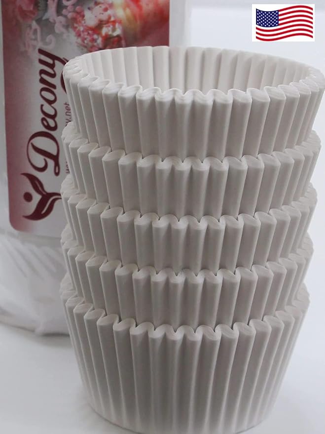 Mini Paper Cupcake Liners - MADE IN USA -Fluted Cupcake Holder Cups for Baking Muffins, Food-Grade, Odorless, Non-Stick, Quick-Release - Fits Mini Pans, 1 1/2'' x 1 ", [500-Count] by Decony