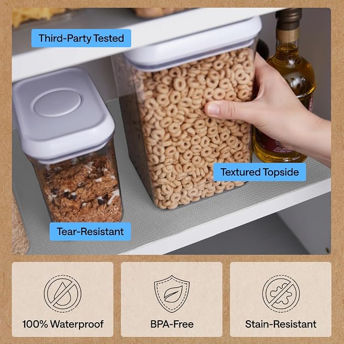GORILLA GRIP Shelf Liner, Kitchen Drawer Protector, 12x120 Gray - Image 5