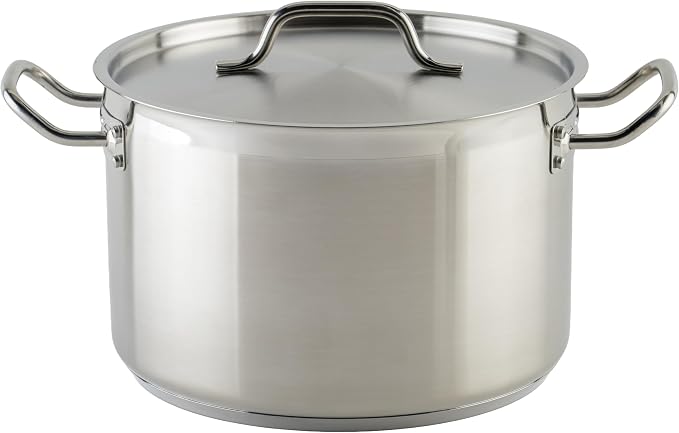 Winco Silver 12 qt Stainless Steel Stock Pot with Cover by Winco
