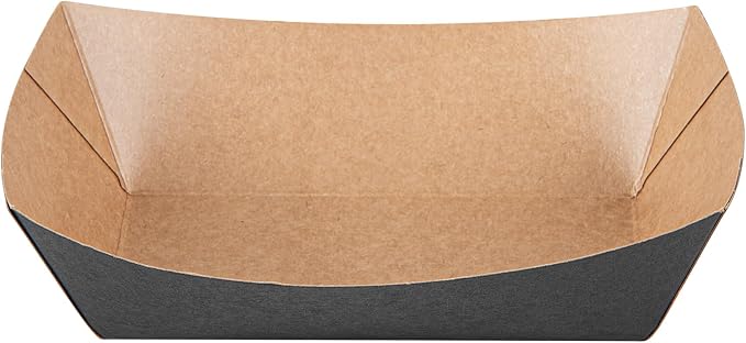 Restaurantware Black Paper lb Food Tray Boat, 7.1 x 5.7 in, 50 Pack - Image 11