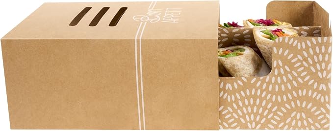 Restaurantware Take Out Food Containers 100 Count 8.3 x 5.7 x 3.7 Inches Paper Sandwich Boxes Disposable Food Packaging Box Design - Image 17