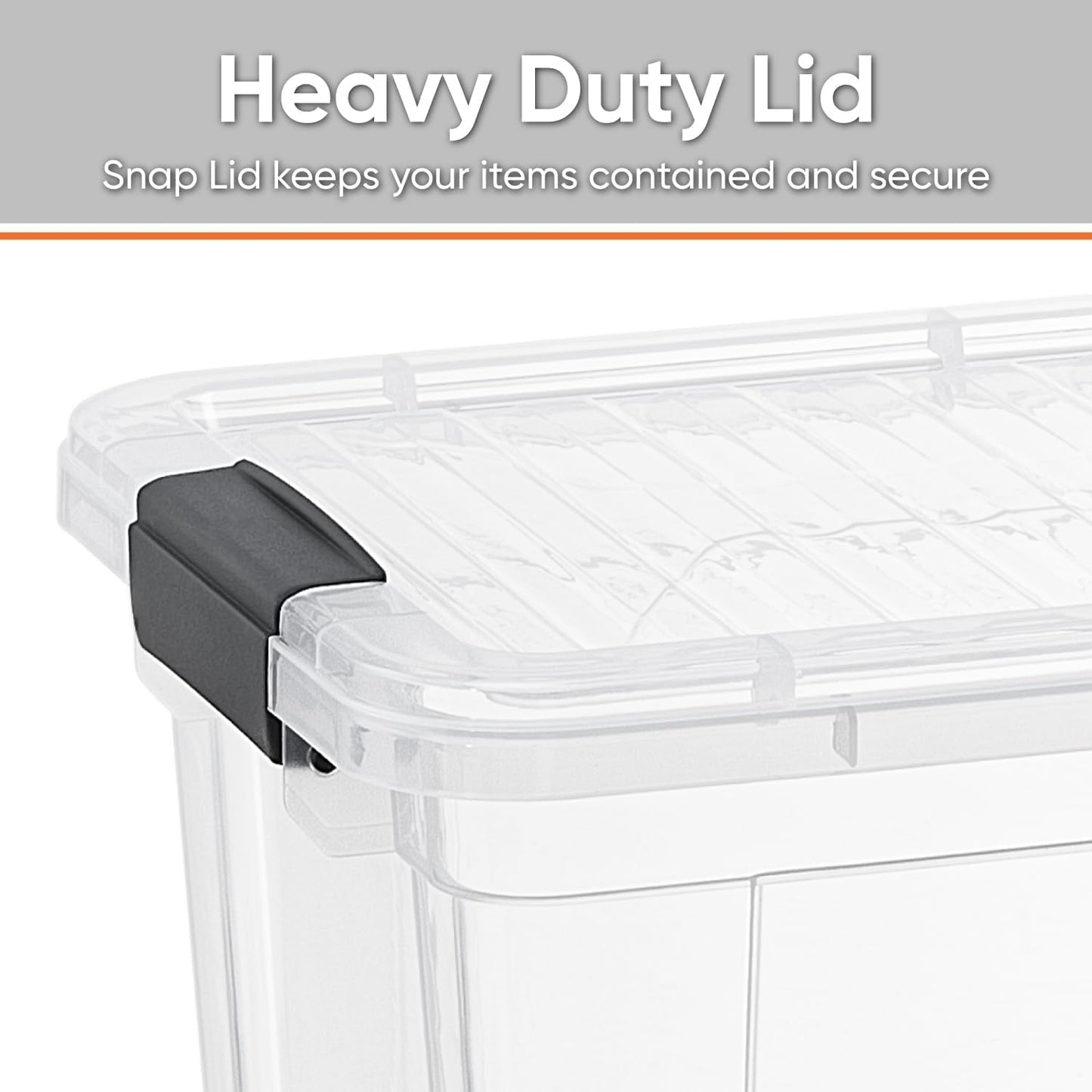 Superio Clear Storage Boxes with Lids, 4.75 Quart Plastic Container Bins for Organizing, Stackable Crates, BPA Free, Non Toxic, Odor Free, Organizers for Home, Office and Dorm, 4 Pack
