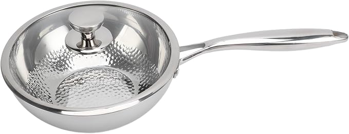 ZJchao 8 9 Inch Hammered 316 Stainless Steel Frying Pan Oven Dishwasher Safe Non Coated Premium Skillet for Cooking - Image 3
