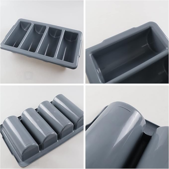 Pack of 4 4-Compartment Restaurant Silverware Organizer Bins - Image 3