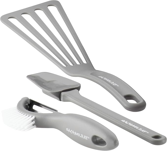 Rachael Ray Classic Brights Hard Enamel Aluminum, 14-Piece, Sea Salt Gray - Image 10