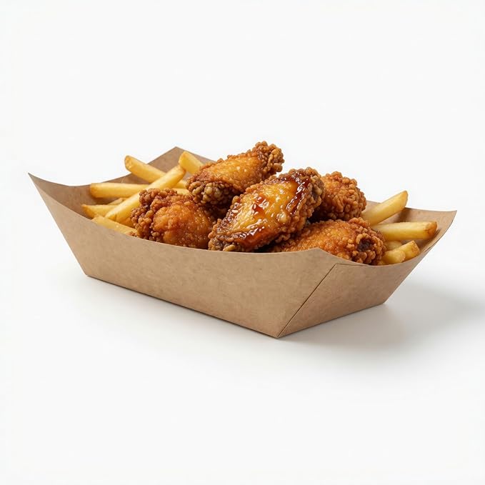Restaurantware Kraft Paper lb Paper Food Tray Boat, 50 Pack - Image 6