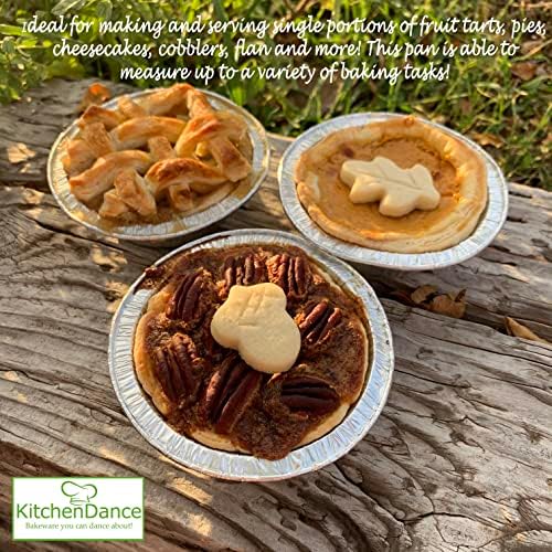 KitchenDance Mini Pie Tins with Snap-On Lids - Aluminum Pie Pans for Single Portions - Ideal for Fruit Tarts, Pies, Cheesecakes, Cobblers, Flan - Oven and Freezer Safe - 1152P (100, Silver) - Image 6