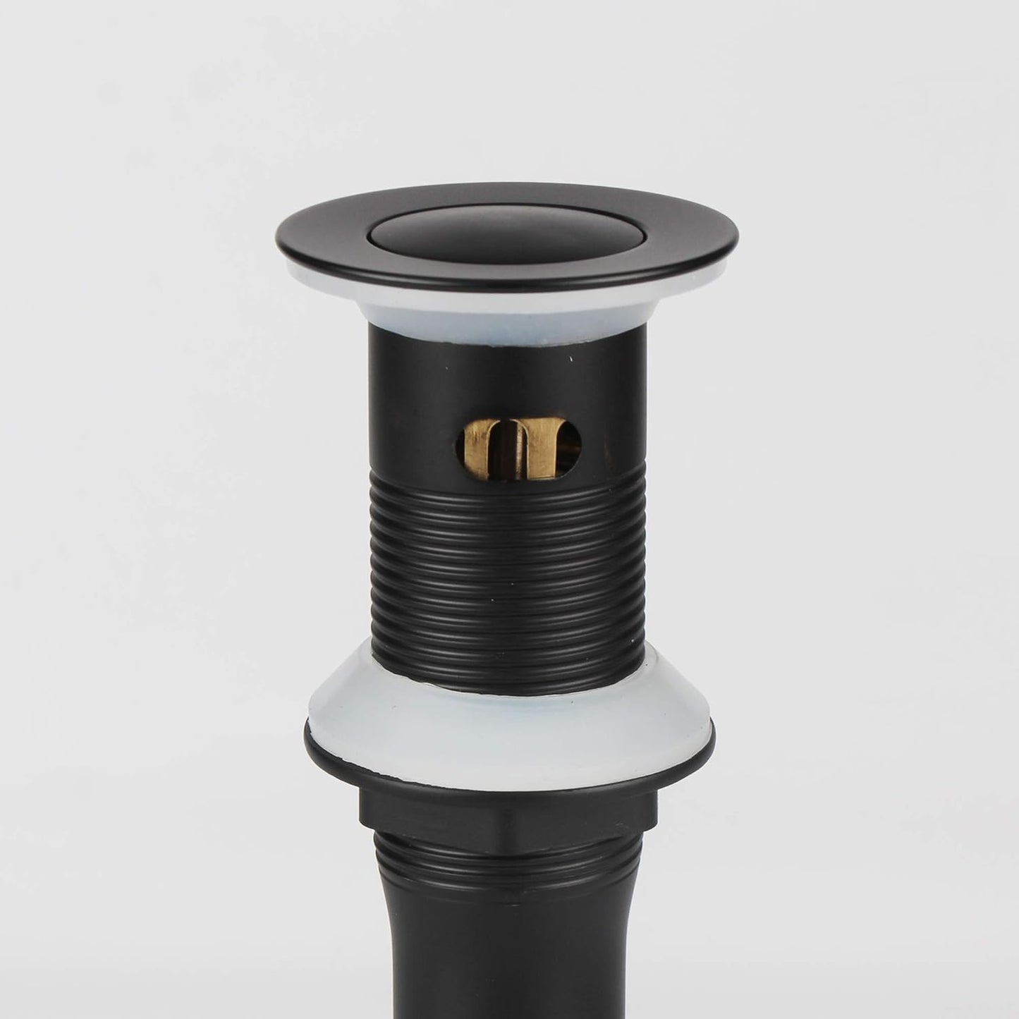 Detachable Basket Pop Up Drain Stopper with Overflow, Bathroom Lavatory Vanity Vessel Sink Drain, Black