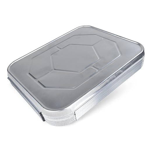 IDL Packaging Aluminum Foil Lids for Half-Size Steam Table Pans - 13" x 11" (Pack of 25) - Disposable Cover for Grill Pans - Oven & Freezer Safe - Durable Top for Foil Pan by IDLPackaging