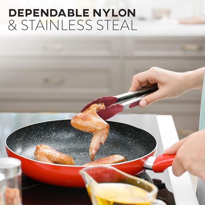 Eatex Nonstick Bakeware Sets with Baking Pans Set, 39 Piece Baking Set with Muffin Pan, Cake Pan & Cookie Sheets for Baking Nonstick Set, Steel Baking Sheets for Oven with Red Kitchen Utensils Set | Nonstick Bakeware Sets, Warp Resistant 450°F Oven Saf... - Image 7