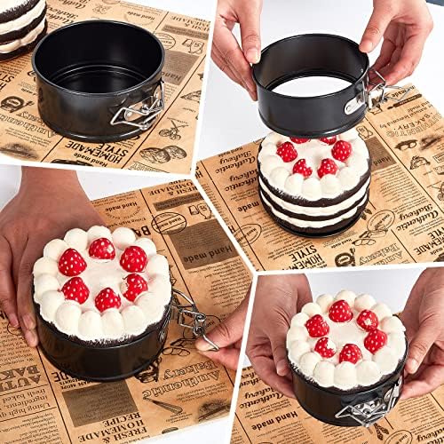 Sunnyray 25 Pcs 4 Inch Springform Pans Mini Cheesecake, Black | Removable Bottom Leakproof, Ideal for Cheesecakes Pizza Quiche Tarts, Nonstick Spring Form Baking Easy Release Round Molds - Image 4