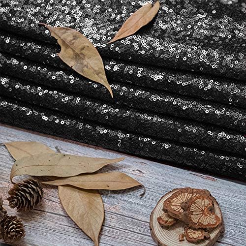 JYFLZQ Black Sequin Tablecloth, Glitter Party Table Cover 50 Inch Round - Image 6