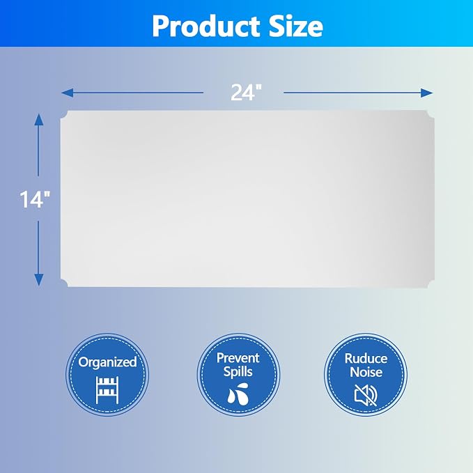 Wire Shelf Liners 14x24, 5 Pack Heavy Duty Wire Shelving Plastic Mats, Waterproof Non-Slip Shelf Liners for Kitchen, Closet, Pantry - Transparent - Image 2