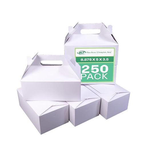 SCT 2701 Paperboard White Small Barn Style Carry Out Box, 5-lb Capacity, 8-7/8" Length x 5" Width x 3-1/2" Height (Case of 250) by SouthernChampionTray