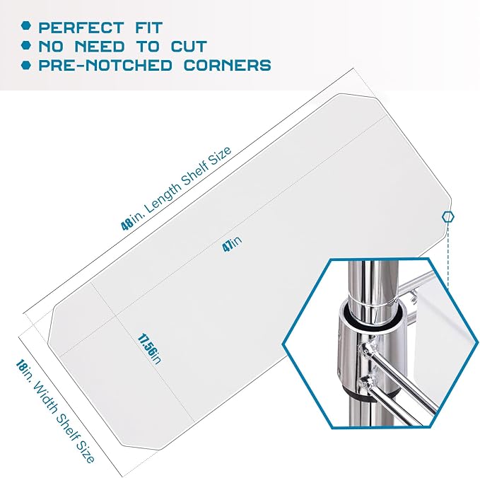 BRIAN & DANY Wire Shelf Liner 18" X 48", Heavy Duty Shelf Liners for Wire Shelving, Waterproof Protector Mats, Set of 5, Transparent - Image 2