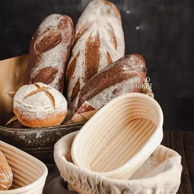 9.4'' Round Bread Banneton Proofing Basket with Linen Liner for Sourdough Proofing,Perfect Handmade Rattan Bowl for Making Beautiful Bread - Image 6