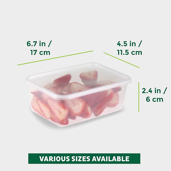 Freshware Food Storage Containers [50 Set] 25 oz Plastic Deli Containers with Lids, Slime, Soup, Meal Prep Containers, BPA Free, Stackable, Leakproof, Microwave, Dishwasher and Freezer Safe - Image 4