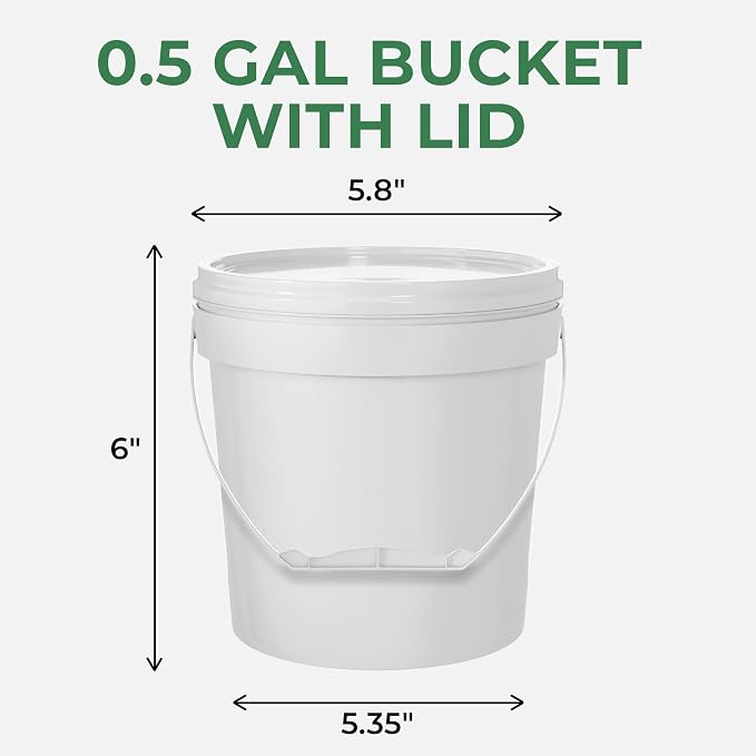 EconoHome 64oz Food Grade Round Plastic Bucket - 0.5 Gallon Food Storage Deli Containers with Lids Ideal for Ice Cream, Soup, and Prep Containers - BPA-Free, Premium HDPE - 10 Pack - Image 5