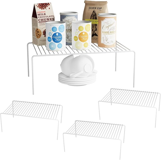 4Pack Cabinet Storage Shelf Spice Rack, 13''L x 9.4''W x 5.5''H, White by DPZM
